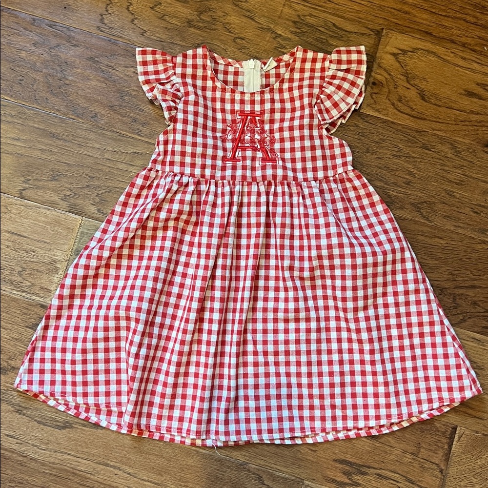 Arkansas Razorback Red and White Gingham Dress